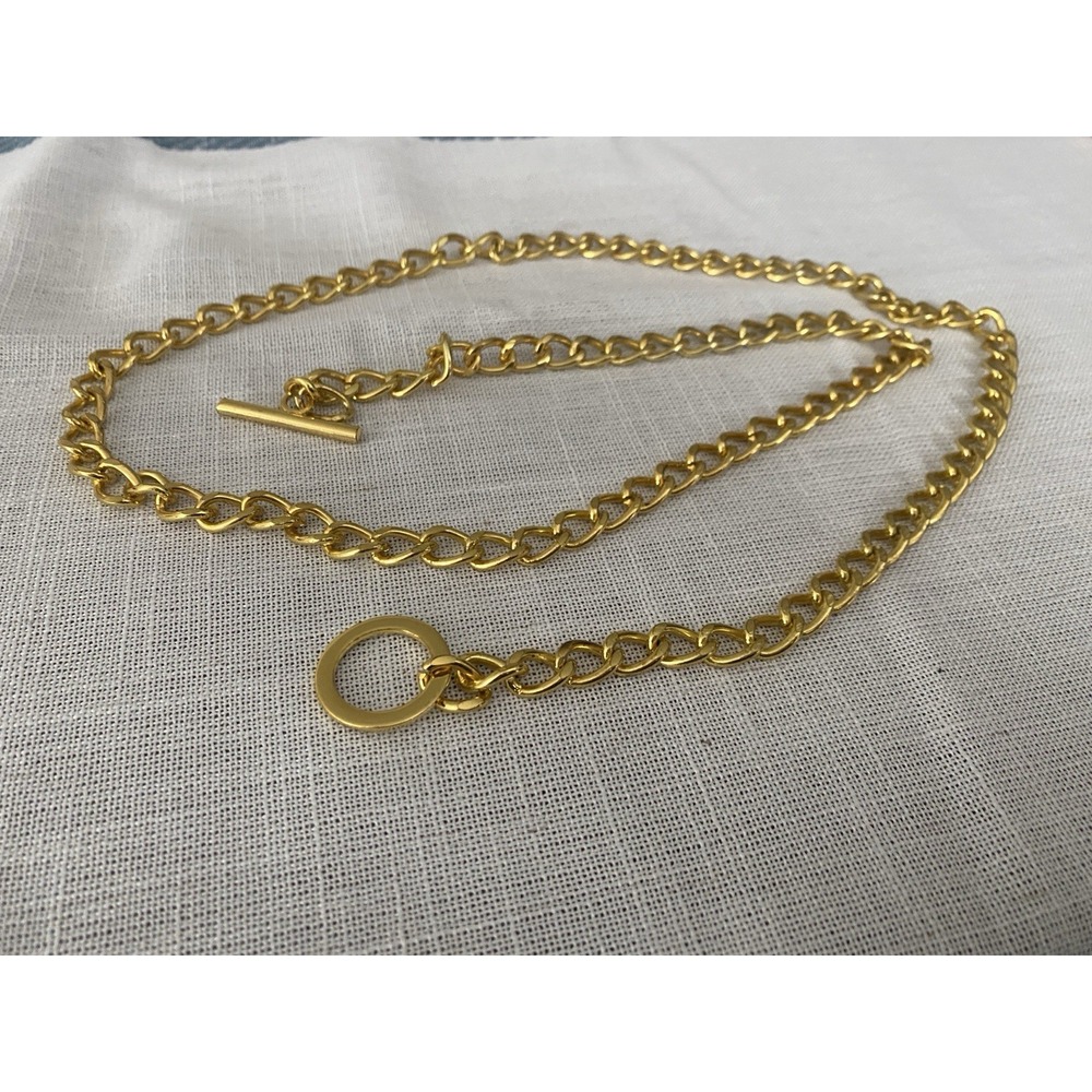 Vintage Gold Link Waist Chain Belt Large 90s Y2K Toggle Ring - Picture 3 of 5